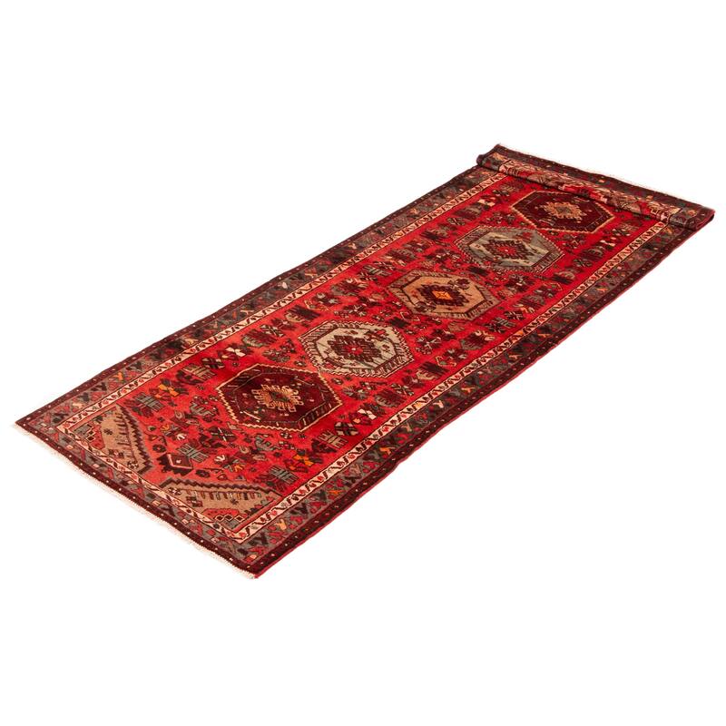 ECARPETGALLERY Hand-knotted Andelz Red Wool Rug - 3'5 x 9'9
