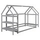 preview thumbnail 8 of 28, Wooden Twin House Bed with Integrated Shelves and Hanger for Kids Room