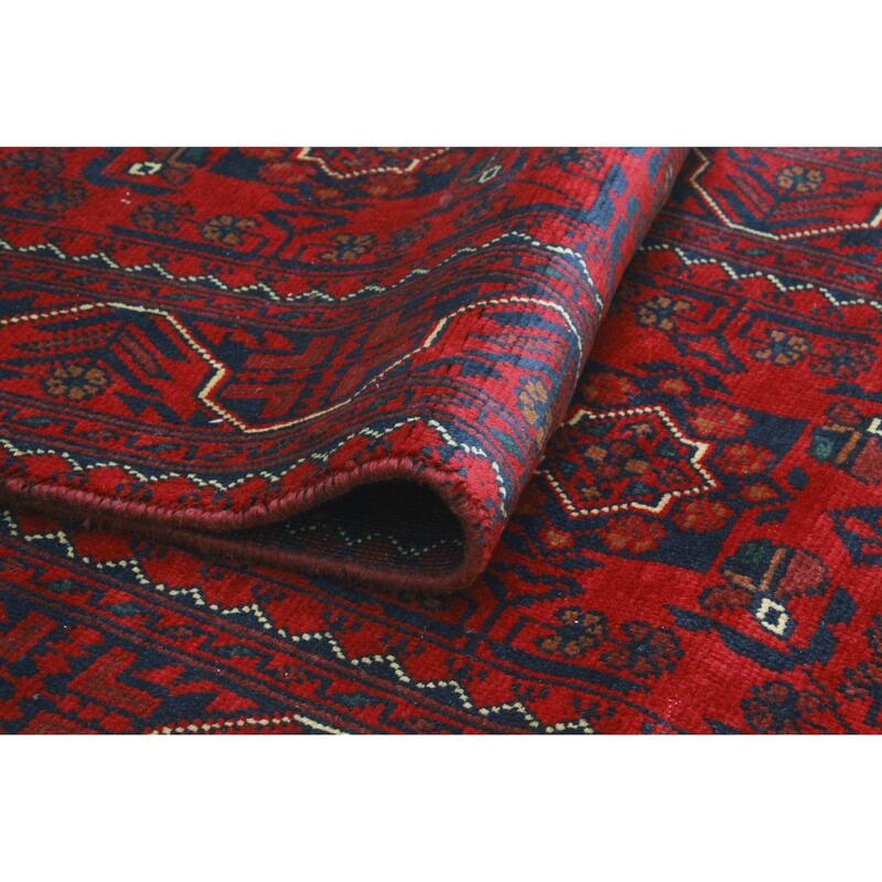 Khamyab Rehoie Red/Navy Runner - 2'7" x 19'3"