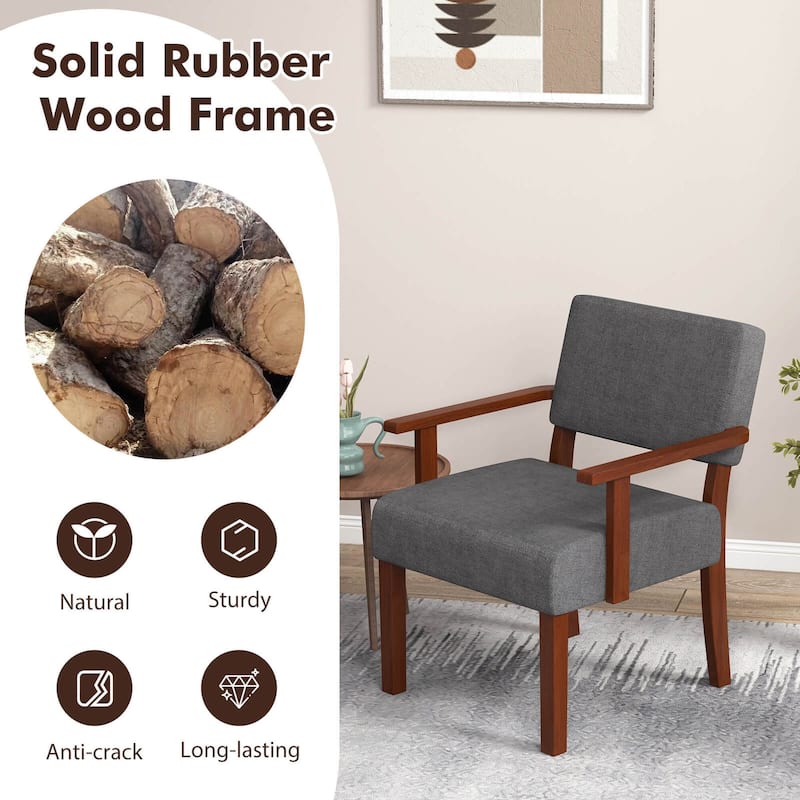 Costway 2PCS Linen Accent Chair Living Room Chair with Soft Padded - See Details