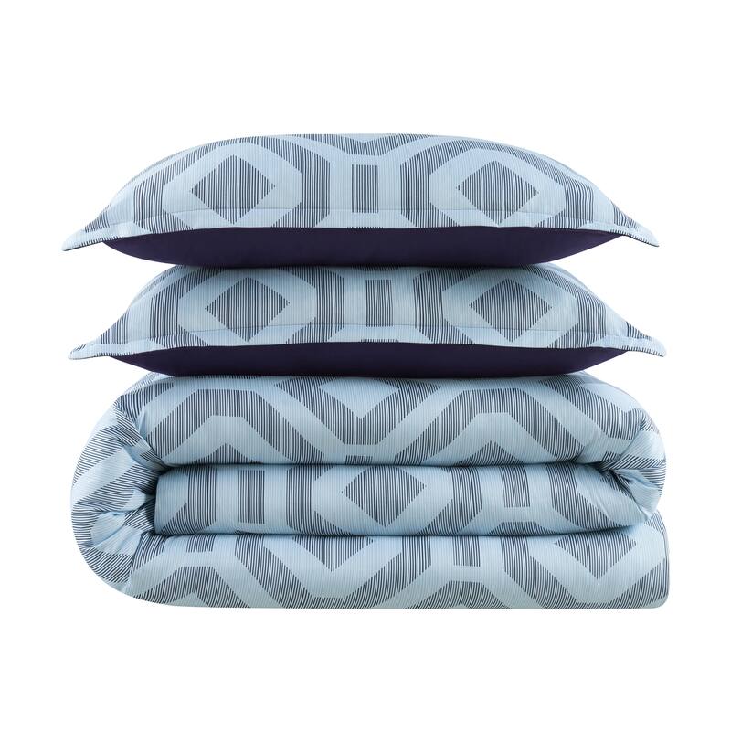 Serta Simply Clean Skyler Textured Geometric Antimicrobial Comforter Set