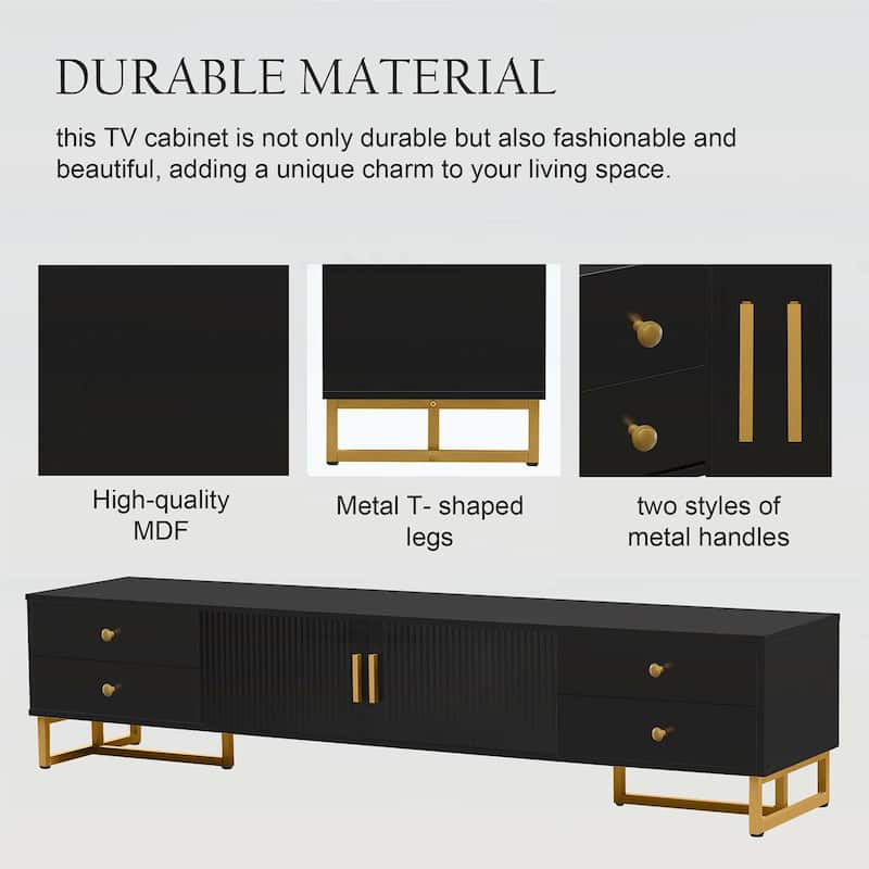Modern TV Stand with Storage,Living Room Media Console Cabinet