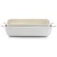preview thumbnail 2 of 4, 2.5 Quart and 3.5 Quart Rectangular Stoneware Bake Pan Set in Cream