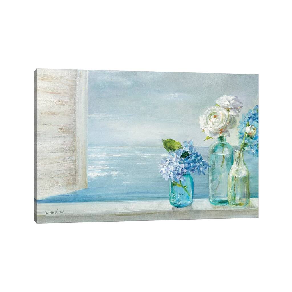 iCanvas "A Beautiful Day At the Beach - 3 Glass Bottles" by Danhui Nai Canvas Print