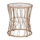 preview thumbnail 14 of 22, Indoor/Outdoor Rattan Rope Bistro Set, Glass Top Table & Cushions