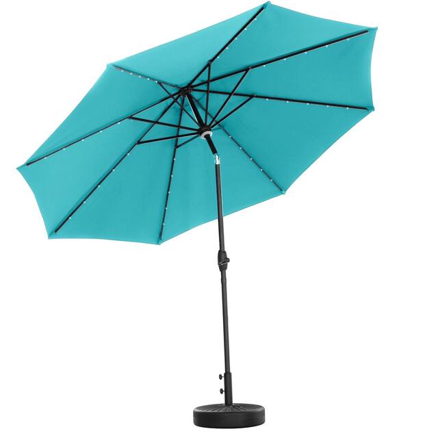 Ainfox 10ft Patio Umbrella with Lights Outdoor Solar Umbrella
