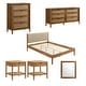 preview thumbnail 12 of 36, Roundhill Furniture Vichy 6-Piece Rattan Bedroom Set with Upholstered Bed, Dresser, Mirror, 2 Nightstands, and Chest