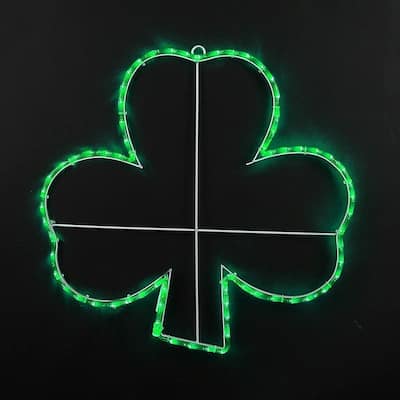 Novelty Lights Green LED Shamrock Rope Light Sculpture, St. Patrick’s Day