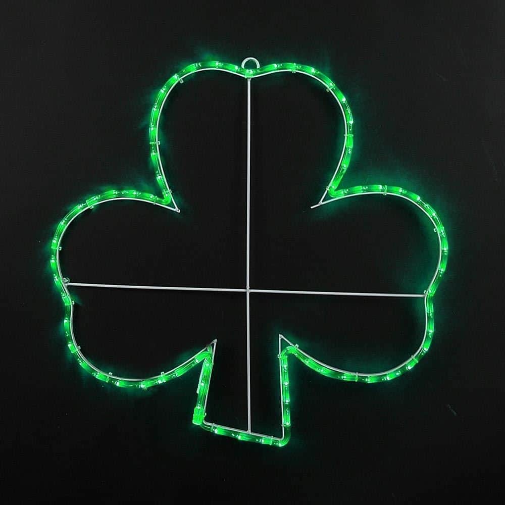 Novelty Lights Green LED Shamrock Rope Light Sculpture, St. Patrick’s Day