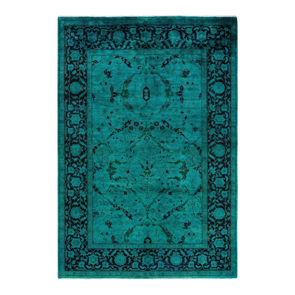 Vibrance One-of-a-Kind Handmade Area Rug - Blue, 6' 1" x 8' 9" - 6' 1" x 8' 9"