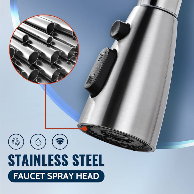 WOWOW Modern Kitchen Faucets Head with 3-Spray Modes and 9 Adapters