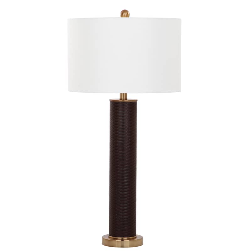 SAFAVIEH Lighting Tomika 32-inch Faux Alligator Grey Table Lamp (Set of 2) - 15"x15"x31.5" - 15Wx15Dx32H