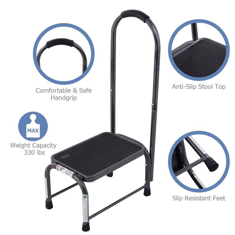 Costway Non-Slip Handy Support Step Stool w/ Handle 330 Lbs Load