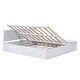 preview thumbnail 15 of 13, Full Size Platform Bed with Hydraulic Storage and Twin Trundle, Side Table, and Lounge, Built-in Table, Ample Storage, White