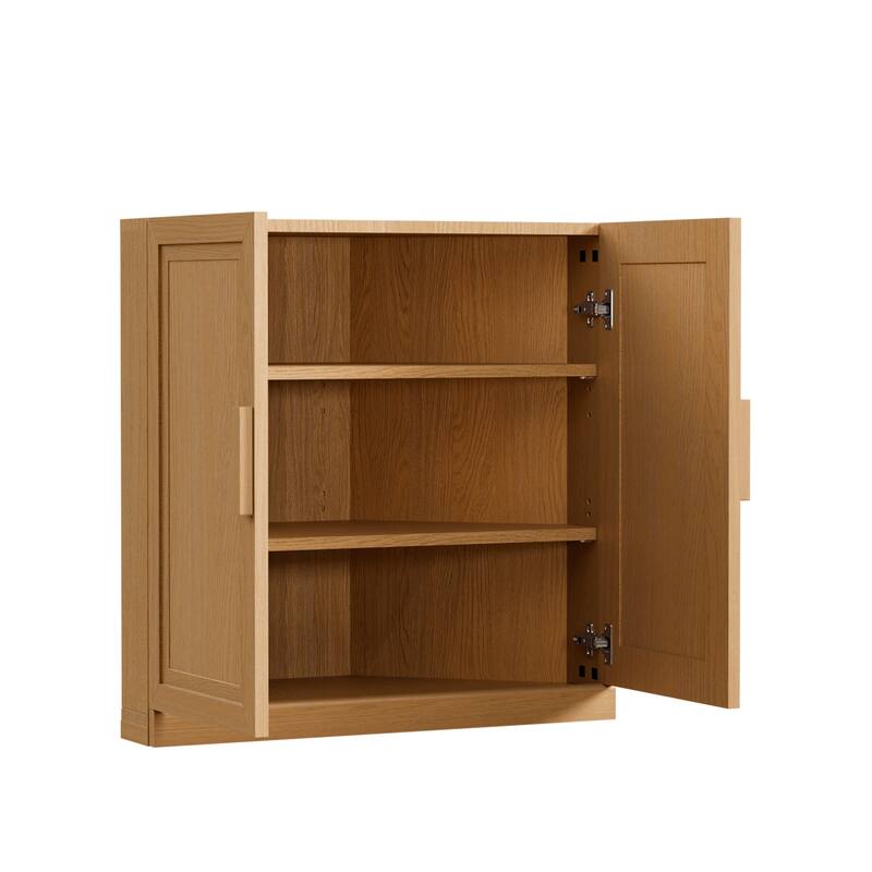 Corner Cabinet Wooden Corner Storage Organizer Cabinet with Adjustable Shelves