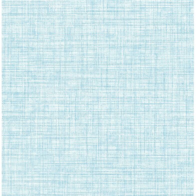 Brewster Tuckernuck Aqua Linen Wallpaper - 20.5in x 396in x 0.025in