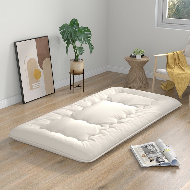 Futon Mattress Floor Sleeping Pad with Washable Cover