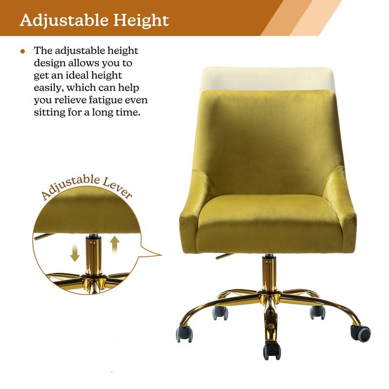 Carina Modern Upholstery Task Chair with Golden Base by HULALA HOME