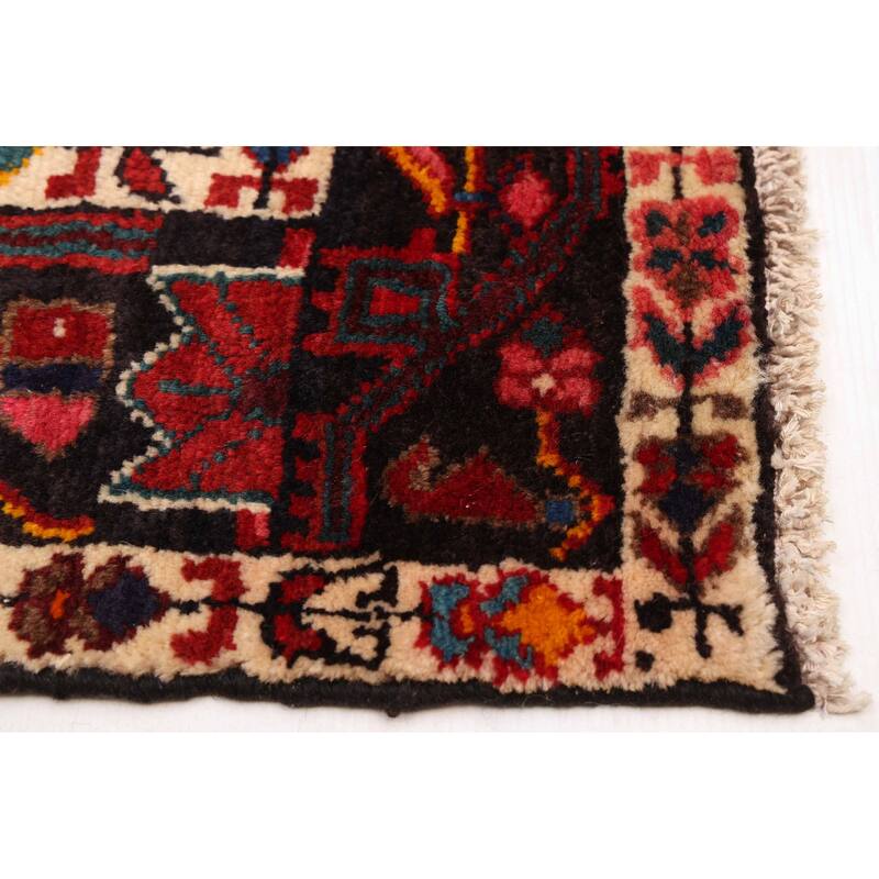 ECARPETGALLERY Hand-knotted Anatolian Vintage Black, Dark Red Wool Rug - 3'11 x 6'7
