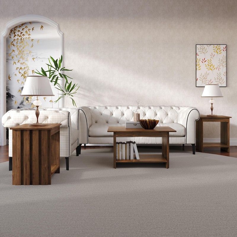 CraftPorch Luxury Wooden Coffee Table Set