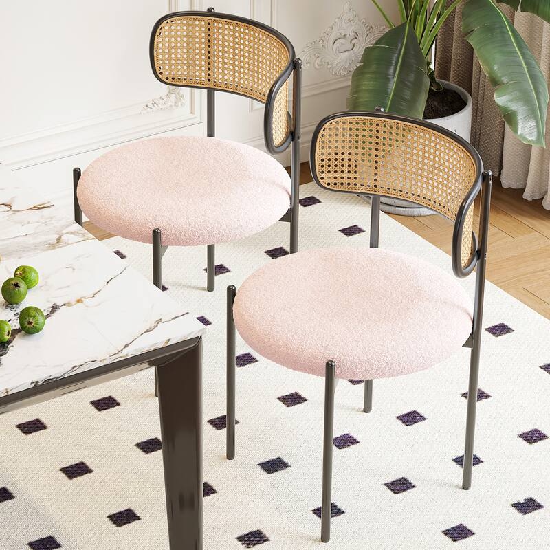 Set of 4 Modern Dining Chairs with Upholstered Seat