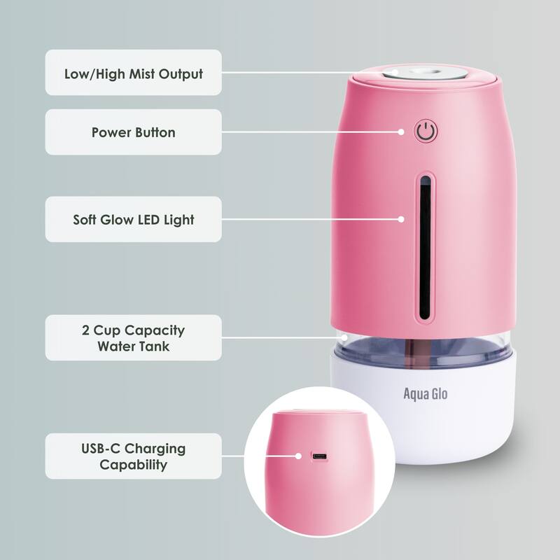 Airvana AG260HUM Aqua Glo Portable Ultrasonic Cool Mist Humidifier
