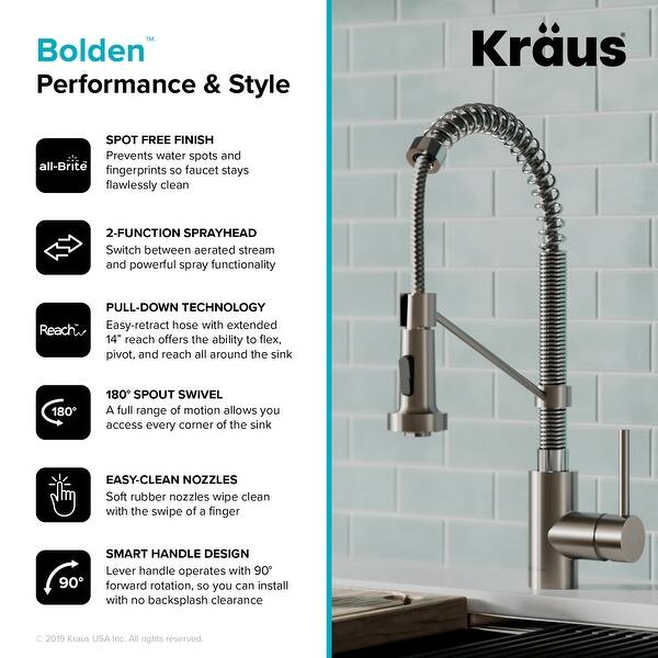 Shop Kraus Kpf 1610 Bolden Commercial 2 Function Pulldown Kitchen