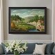 preview thumbnail 11 of 9, Pastoral Landscape with Stream Fisherman and Strollers c 1875-1880-Henri Rousseau-Custom Framed Canvas
