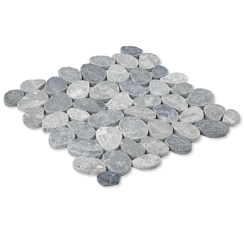 Cruz Bay Studio XC3 Coin Marble - 11" x 11" Pebble and Rock Floor and
