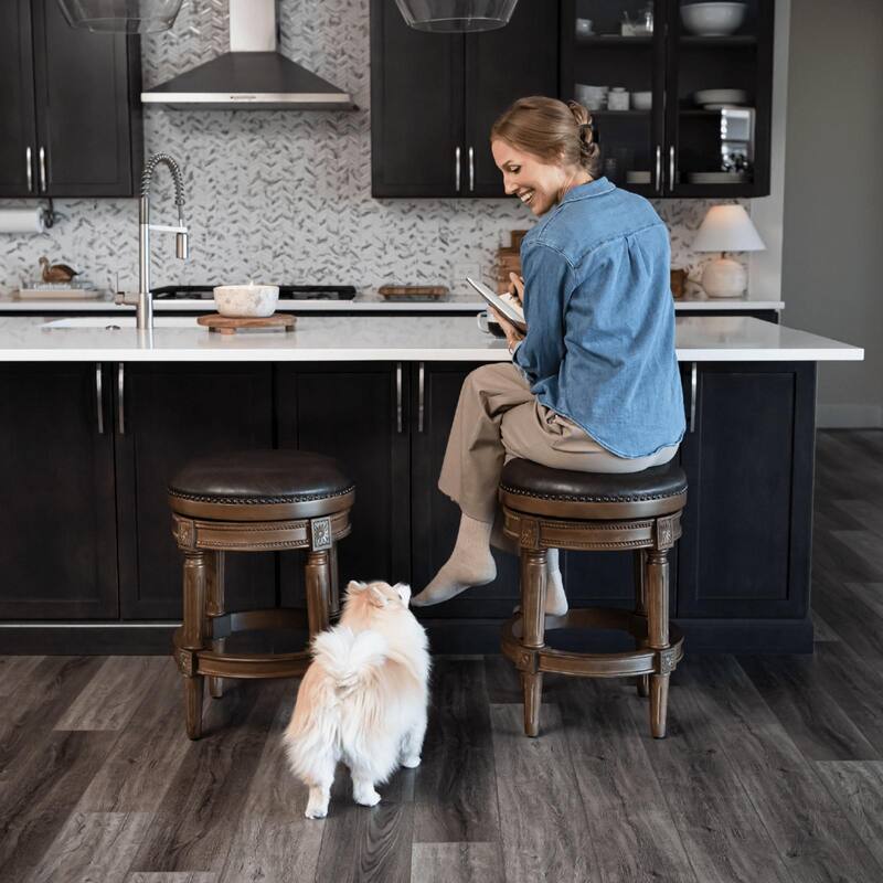 Maven Lane Pullman Backless Swivel Kitchen Stool