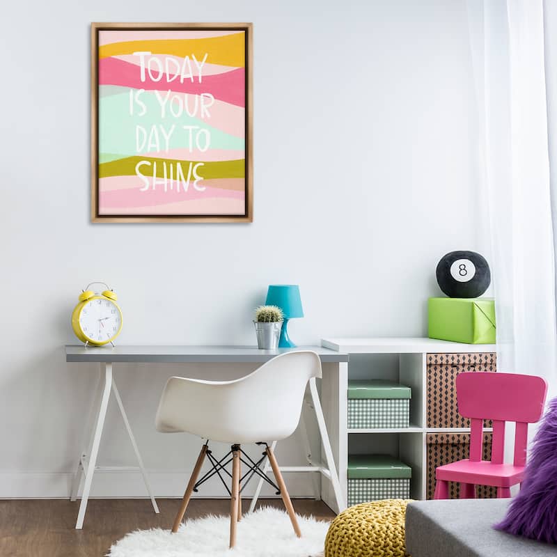 Stupell Pastel Day To Shine Framed Floater Canvas Wall Art Design By Mandy Ford Art + Illustration