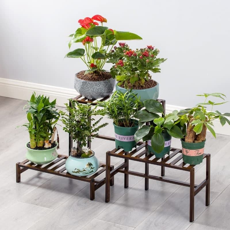 Bamboo 3-Tier Ladder Plant Stand - 16.5 x 7.87 x9.84 inches