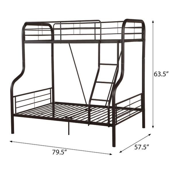Minimalist Design Black Twin Over Full Bunk Bed with Built-in Ladder,Multifunctional Bunk Bed