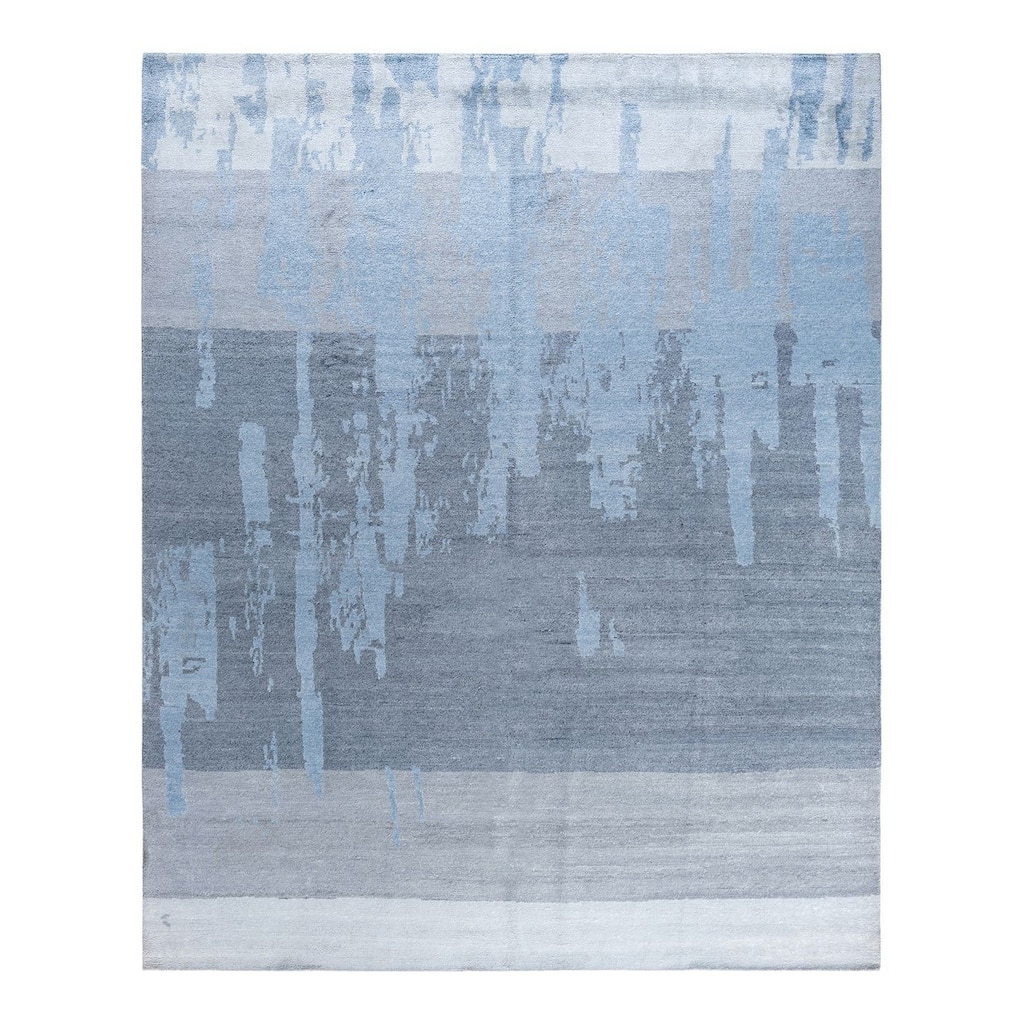Modern One-of-a-Kind Handmade Area Rug - Gray, 8' 0" x 10' 0" - 8' 0" x 10' 0"