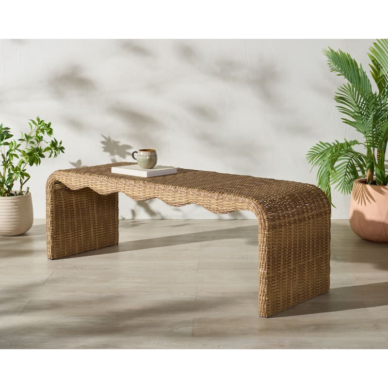 SAFAVIEH Couture Lynsee Wicker Bench - 60"W x 20"D x 20"H