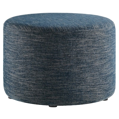 Callum 16"/23"/29"/38" Round Woven Heathered Fabric Upholstered Ottoman