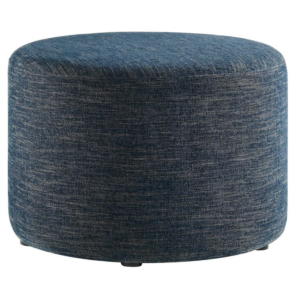 Callum 16"/23"/29"/38" Round Woven Heathered Fabric Upholstered Ottoman