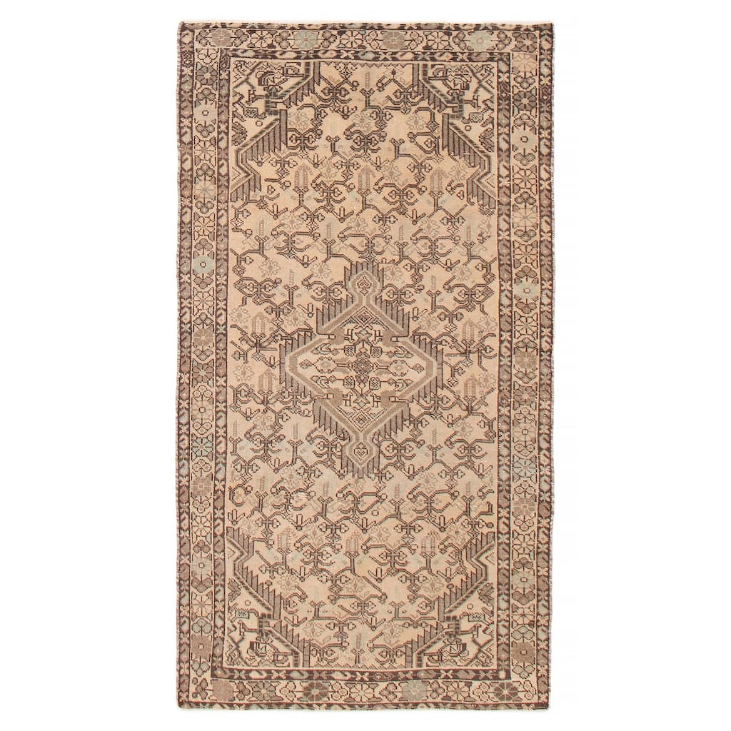 ECARPETGALLERY Hand-knotted Antalya Vintage Ivory Wool Rug - 3'4 x 6'5