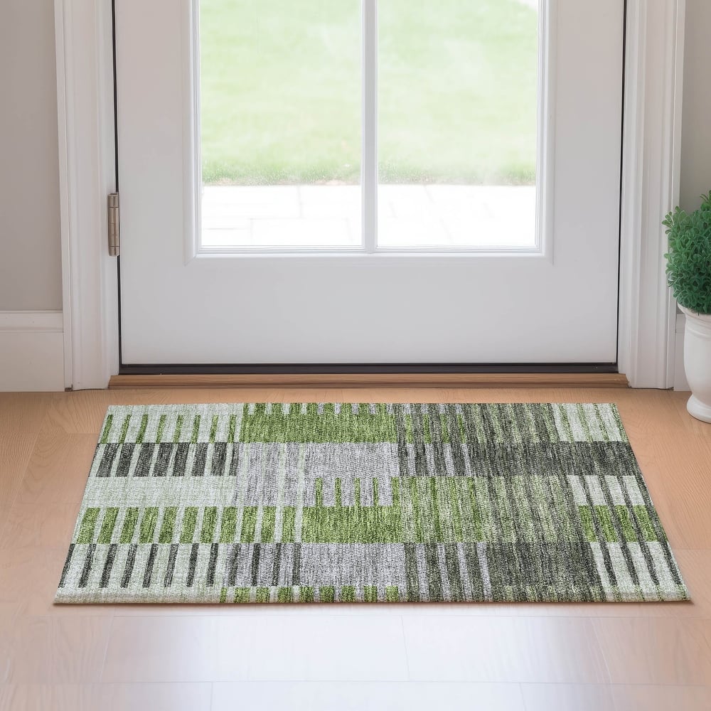 Premium Washable Super Soft Geo Stripe Mayfield Rug
