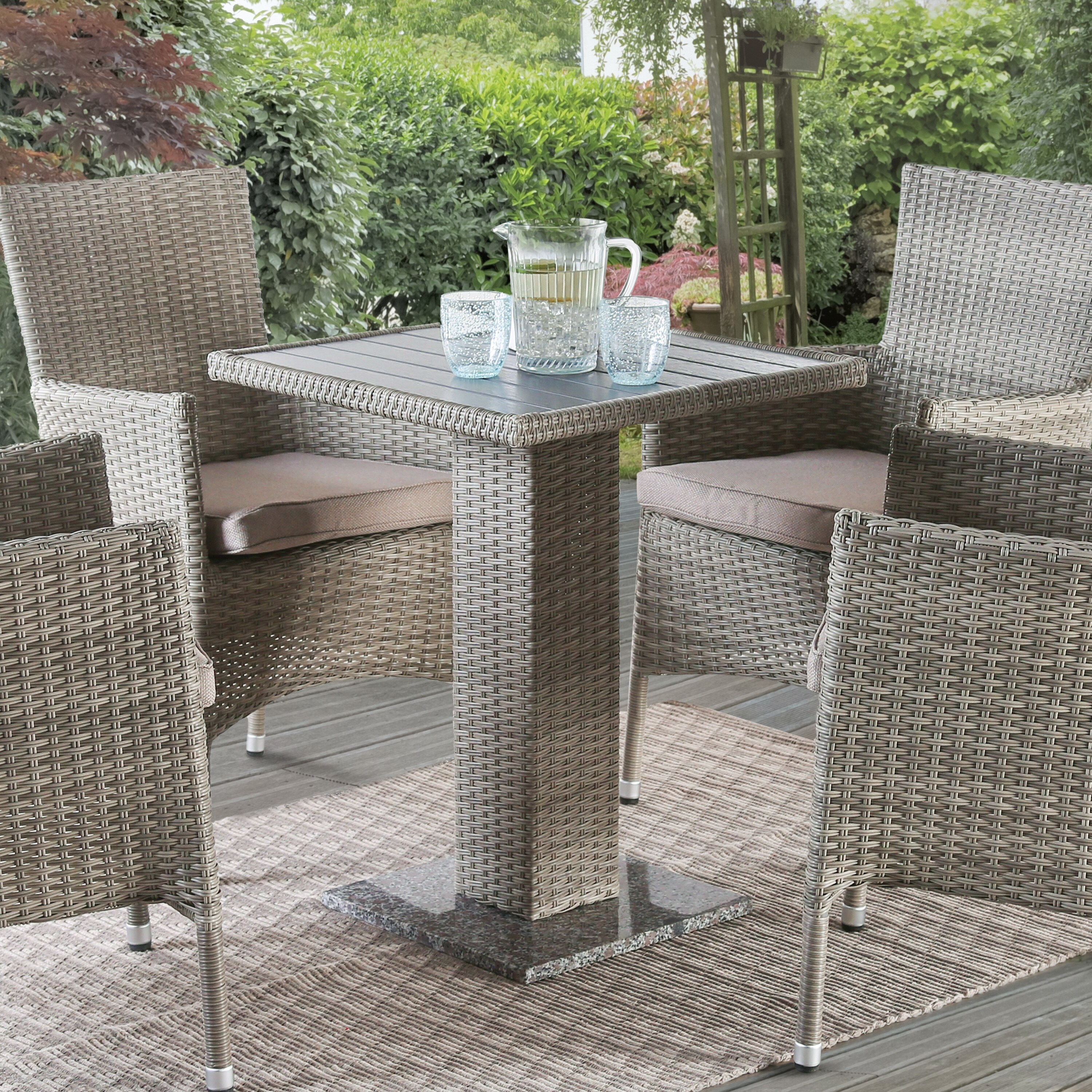 Small grey rattan on sale table