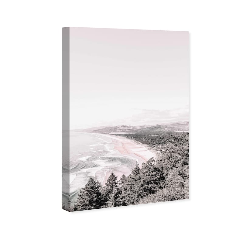 Wynwood Studio Canvas Nautical and Coastal Oregon Tree Shore Muted White and Nautical & Coastal Wall Art Canvas Print