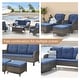 preview thumbnail 30 of 34, Rilyson 3-Piece Outdoor Wicker Sectional Sofa Set with Ottoman