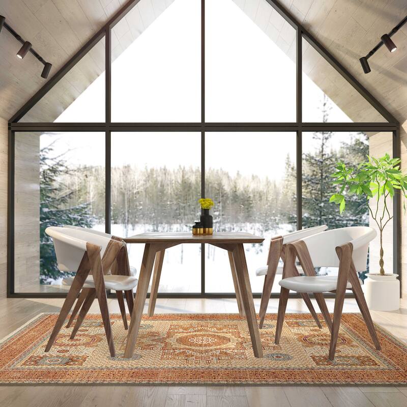 ECARPETGALLERY Hand-knotted Mamluk Cream Wool Rug - 9'8 x 13'6