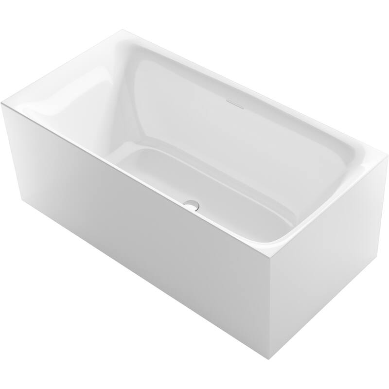 Sterling Unwind 60" Free Standing Acrylic Soaking Tub with Center - Non Slip White