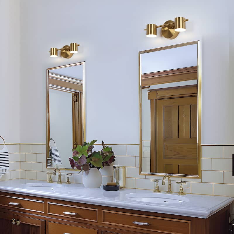 Modern 1/2/3-Light Gold Brass LED Bathroom Vanity Light Linear Wall Sconces