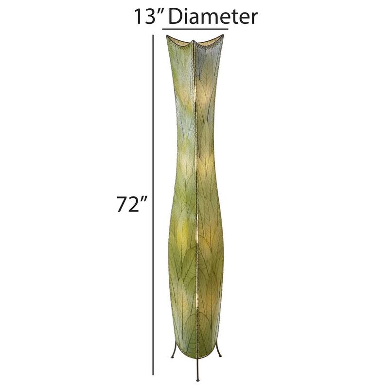 Eangee Handmade Flowerbud Giant Floor Lamp, Cocoa Leaves Shade, 13 x 13 x 72 in.