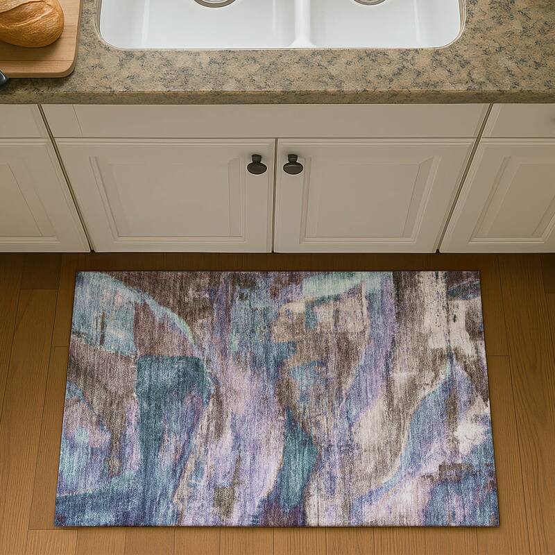 Premium Washable Super Soft Abstract Mayfield Rug - Mocha - 1'8" x 2'6"