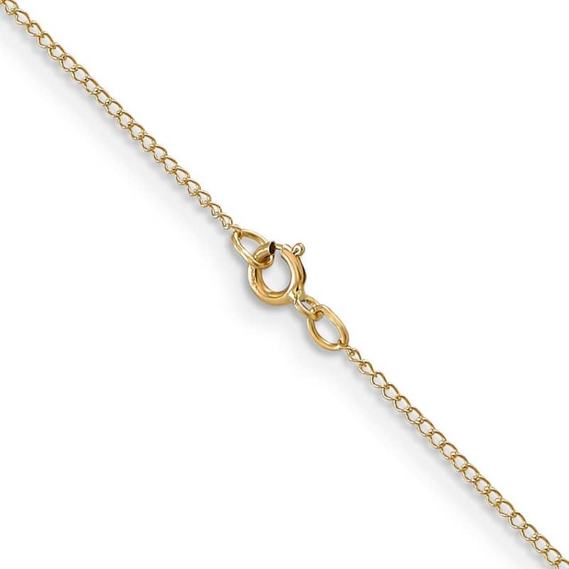 Curata 14k Yellow Gold Solid 0.5mm Carded Curb Chain Necklace Options: 16 18 20 24