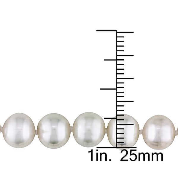18 or 24 Inch 7.5-8 MM Cultured FW Pearl Single Strand Necklace with Sterling Silver FE Clasp by Miadora