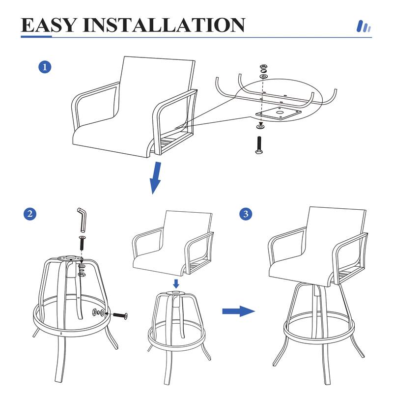 Outdoor Indoor All-weather Swivel Barstool Patio Bar Stools (Set of 2/4/6/8) - See Picture